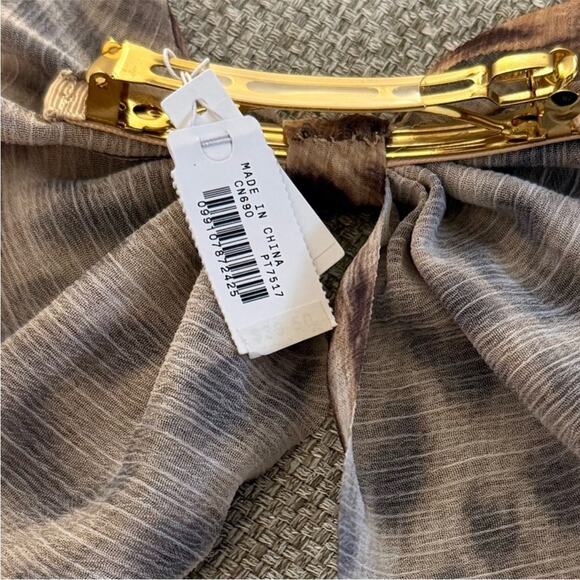 J. Crew brown, leopard Sheer bow hair clip barrette - Picture 6 of 6